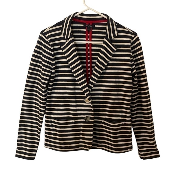 Nautica Blue White Striped Blazer Small - Picture 1 of 6